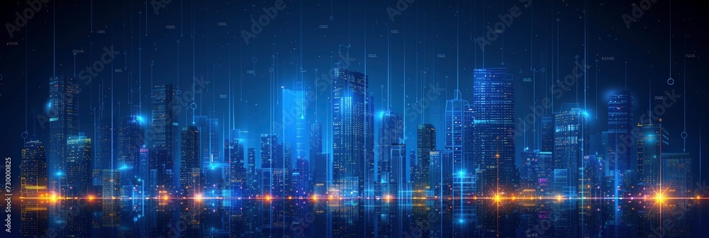urban landscape adorned with sleek architecture and dazzling neon lights, representing the convergence of modern hi-tech, science, and futuristic technology urban landscape adorned with sleek architecture and dazzling neon lights, representing the convergence of modern hi-tech, science, and futuristic technology