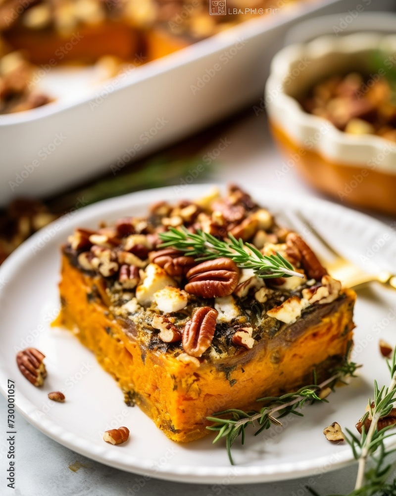 Vibrant Sweet Potato Nut Roast with Crunchy Pecan Topping