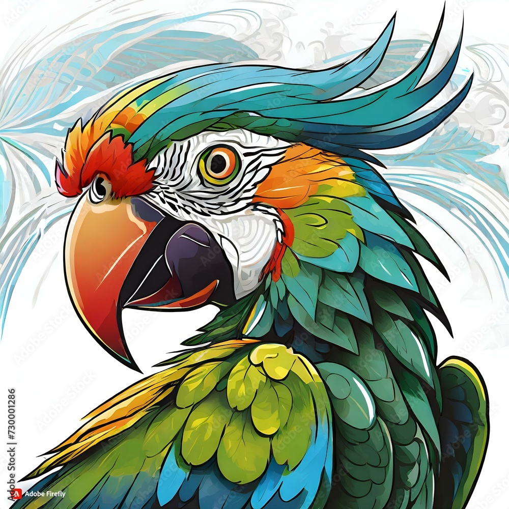 Obraz premium Parrot on a Branch