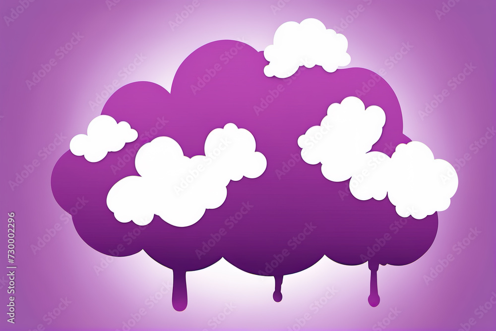 Smoky purple clouds and ink-like water droplets