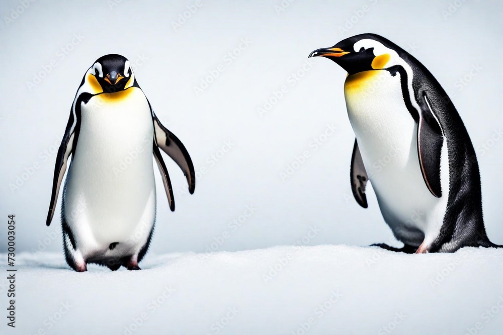 Fototapeta premium group of emperor penguins in the snow