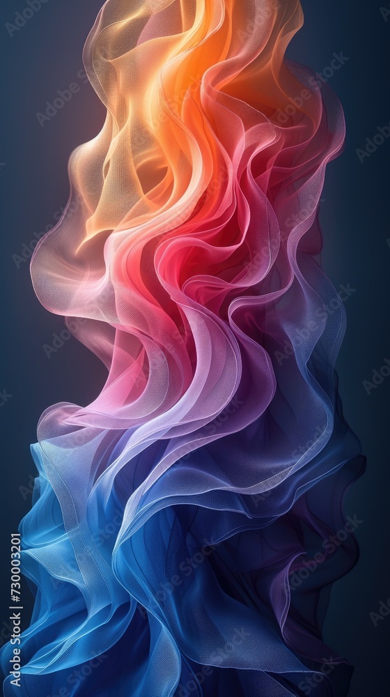 Gradient Waves Flowing in a Vertical Minimalistic Art. Background for Instagram Story, Banner Gradient Waves Flowing in a Vertical Minimalistic Art. Background for Instagram Story, Banner