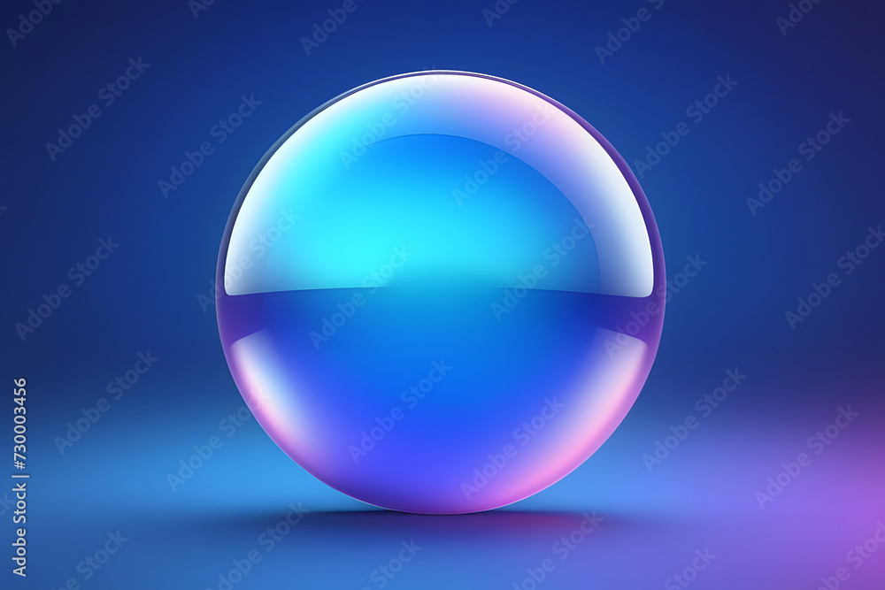 Glowing Sphere Isolated on Blue Background - 3D Rendering for Product Display or Mock-Up Glowing Sphere Isolated on Blue Background - 3D Rendering for Product Display or Mock-Up