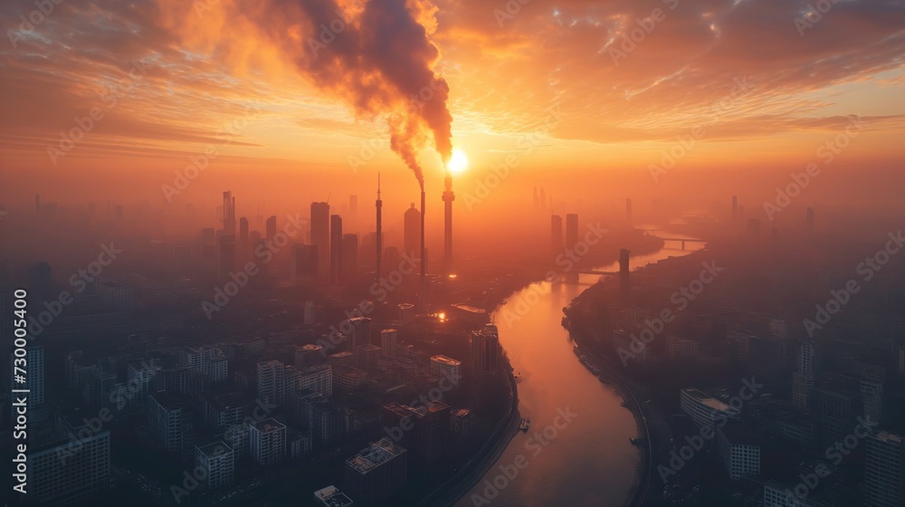 Fototapeta premium Earth Pollution and Global Warming. earth attacked by greenhouse effect in air pollution, environment concept
