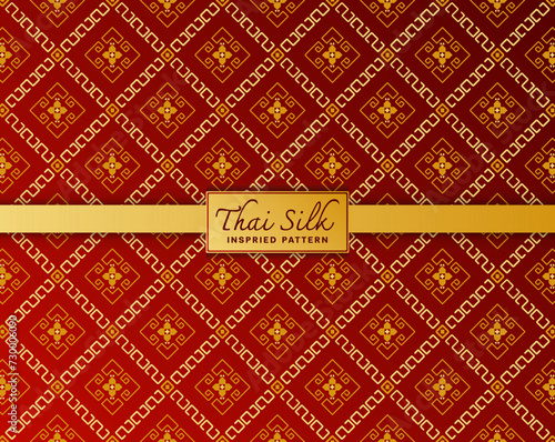 Seamless pattern background. Inspired by traditional North Eastern Thai silk pattern.