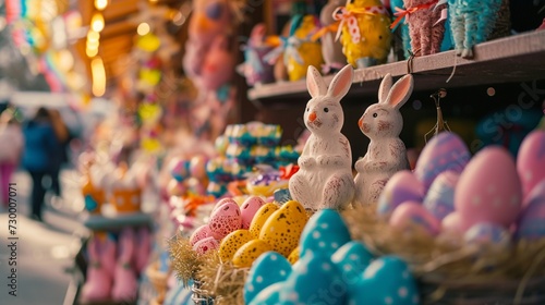  Easter-themed craft fair, featuring stalls with handmade decorations, accessories, and unique gifts for the holiday season