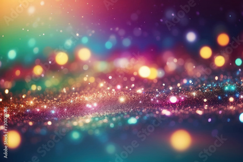 Abstract background with bokeh lights and glitter © Nastassia