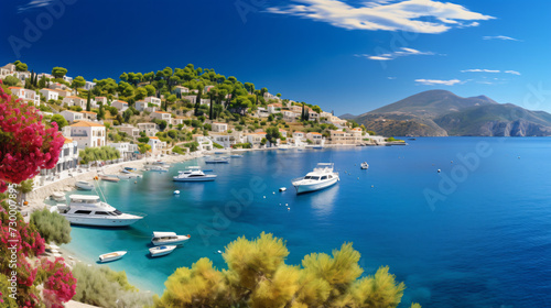 Spectacular summer view of Plaka beach 