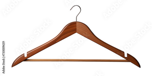 isolated illustration of a wooden coat hanger. Created with Generative AI