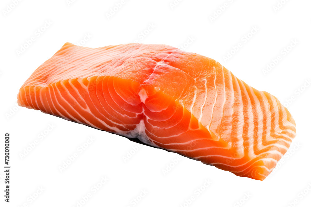 isolated illustration of a raw salmon steak. Created with Generative AI