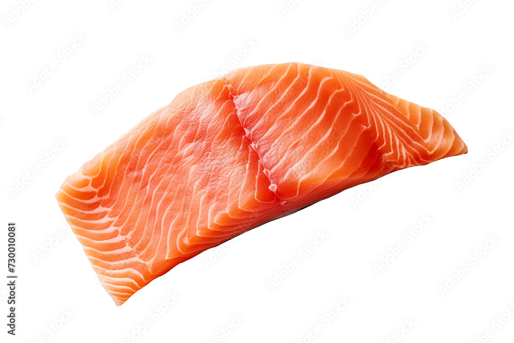 isolated illustration of a raw salmon steak. Created with Generative AI