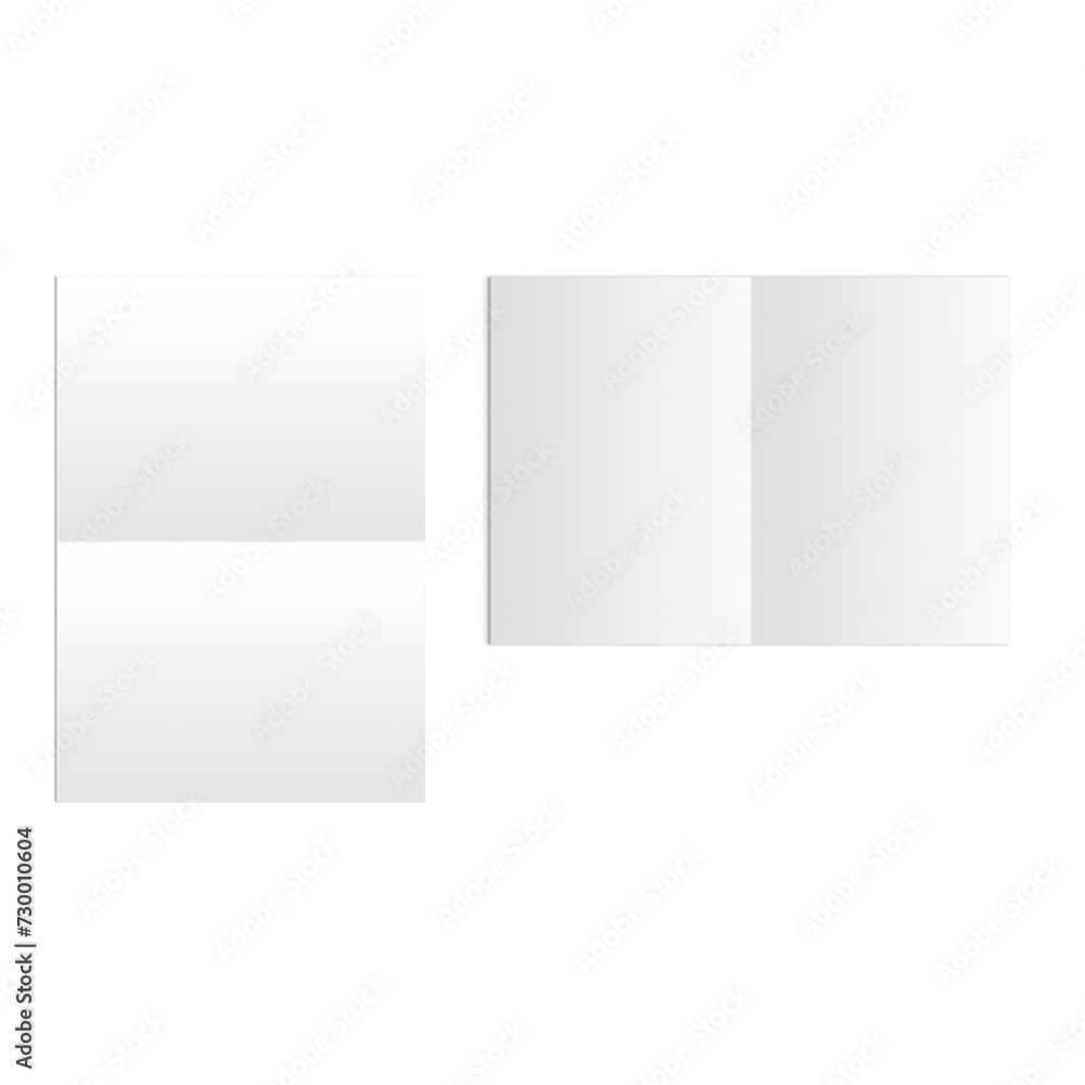 Creative concept blank white A5 isolated on plain background , suitable for your element scenes.