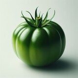 green tomato on a white
