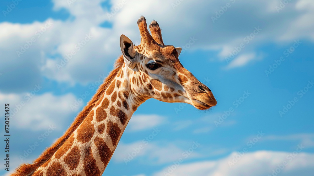 giraffe head in the sky, Generative Ai.