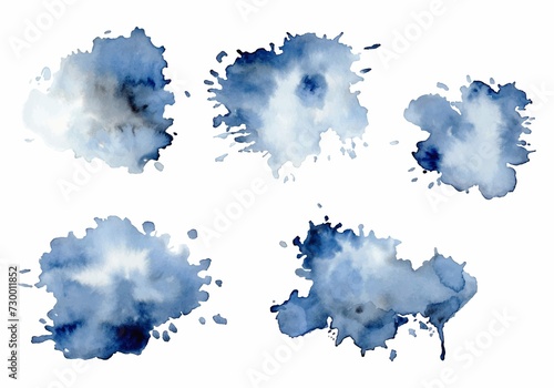 Watercolor Blue Splatter Collection