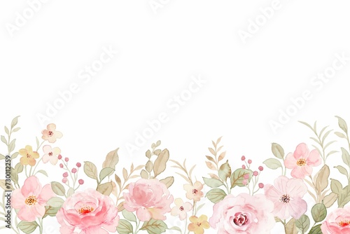 Watercolor Soft Pink Flower Garden Background