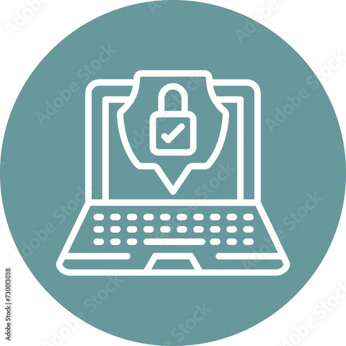 Laptop Security Icon Style