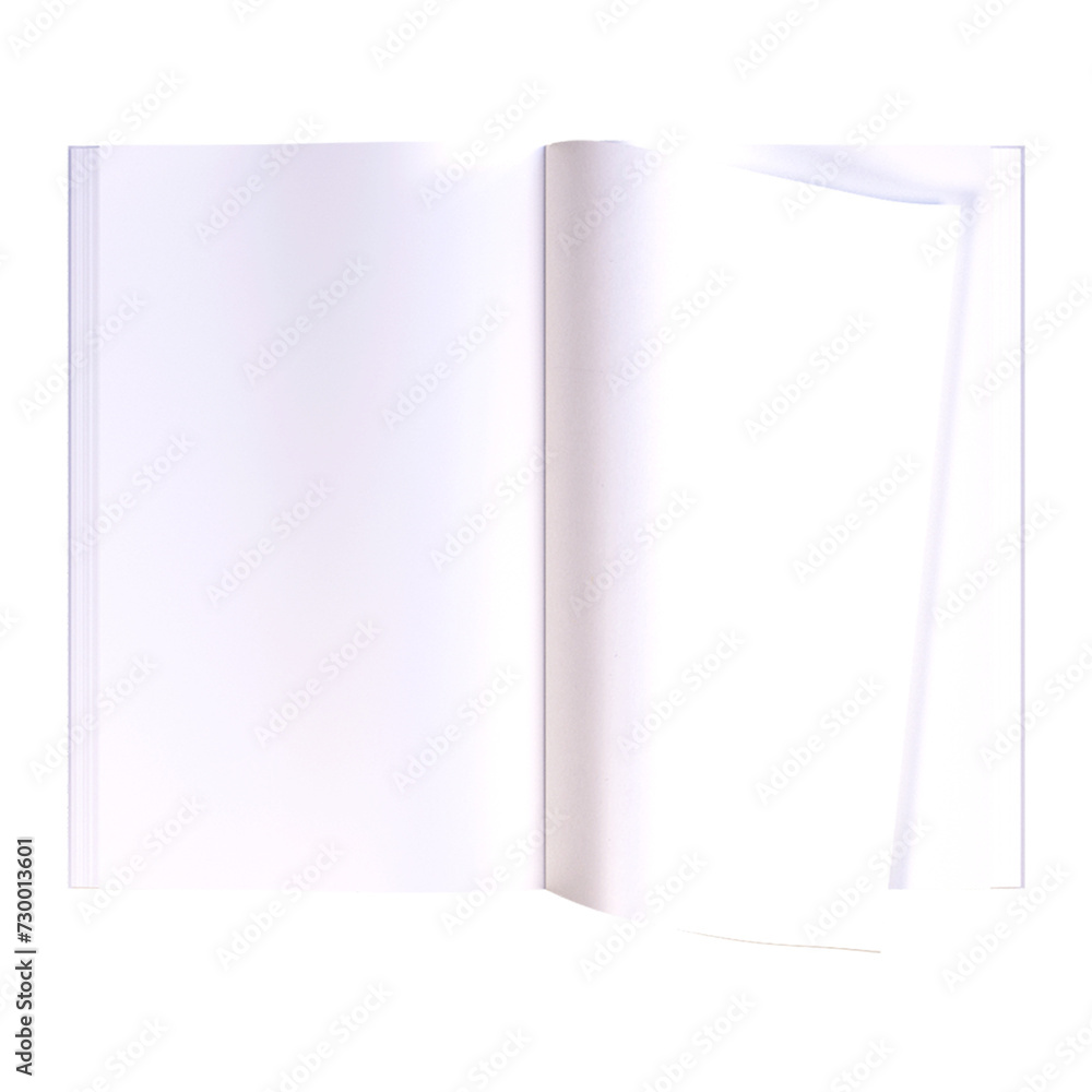 Creative concept blank magazine isolated on plain background , suitable for your element scenes.