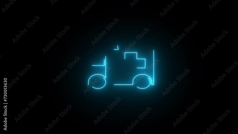 Ambulance icon neon animation concept. Glowing neon line Ambulance and emergency car icon isolated on black background. Ambulance icon neon animation concept. Glowing neon line Ambulance and emergency car icon isolated on black background.