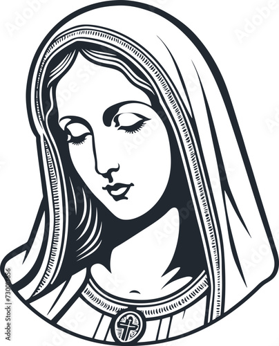 Holy Virgin Mary, vector illustration