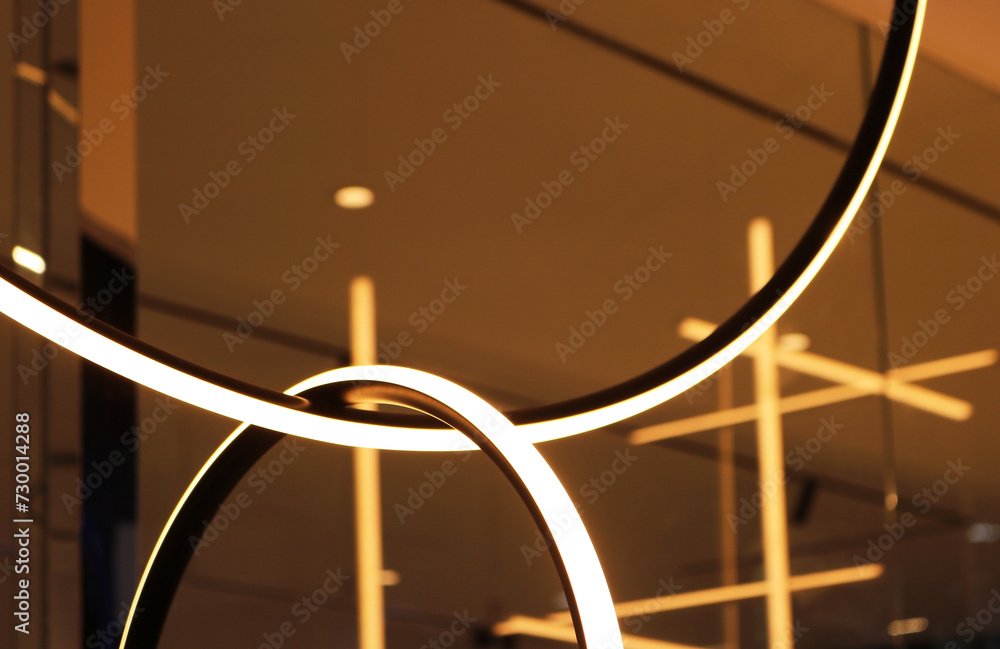Obraz premium Hanging lamp led ring light modern luxury style.