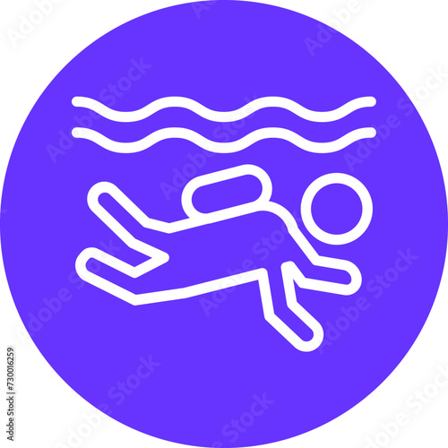 Open Water Diving Icon Style