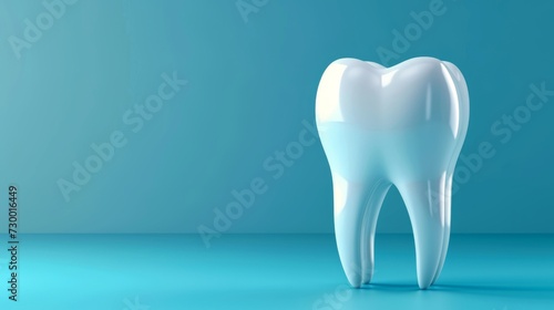 A banner featuring a vibrant, healthy tooth symbolizing dental health and medical care. Gleaming white tooth against a serene blue backdrop gleaming white tooth against a serene blue backdrop