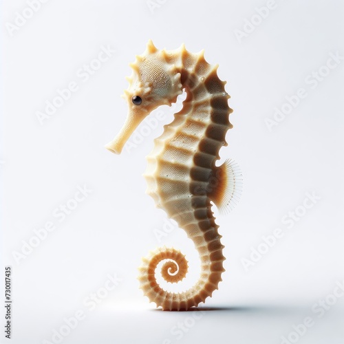 yellow seahorse on white 