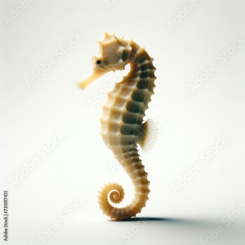 yellow seahorse on white 