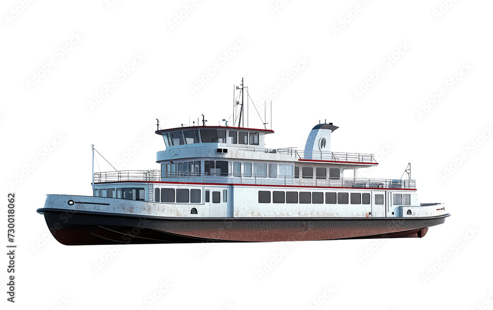 Seafaring Ferry Ship Voyage on Transparent Background, PNG, Generative Ai