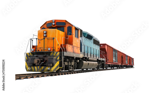 Rolling Freight Train Journey on Transparent Background, PNG, Generative Ai