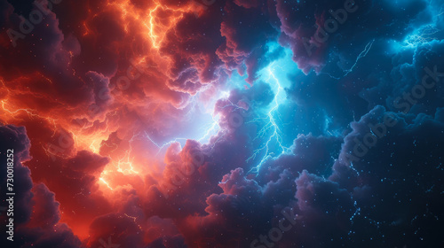 Electric Dreams: A Symphony of Red and Blue Lightning
