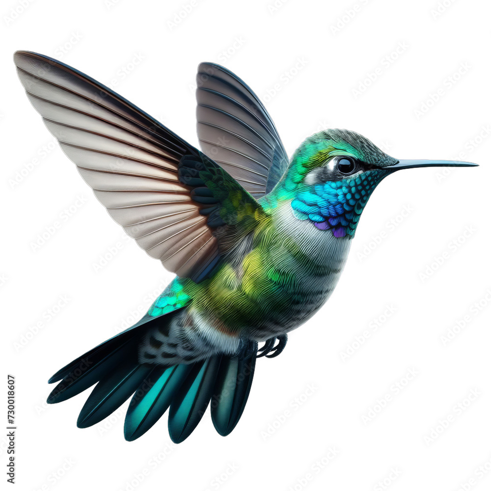 Fototapeta premium A Hummingbird isolated on transparent or white background, png