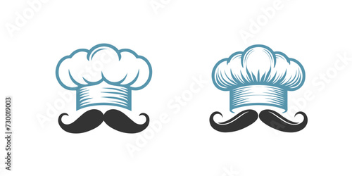 Twin Chefs Hats With Stylish Mustaches Symbolizing Culinary Expertise and Identity