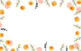 Hand painted yellow watercolor flowers. PNG transparent background