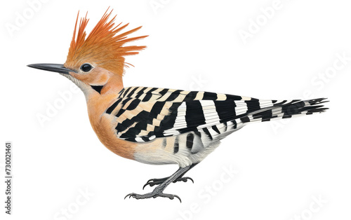 Crowned Crest of Hoopoe on Transparent Background, PNG, Generative Ai