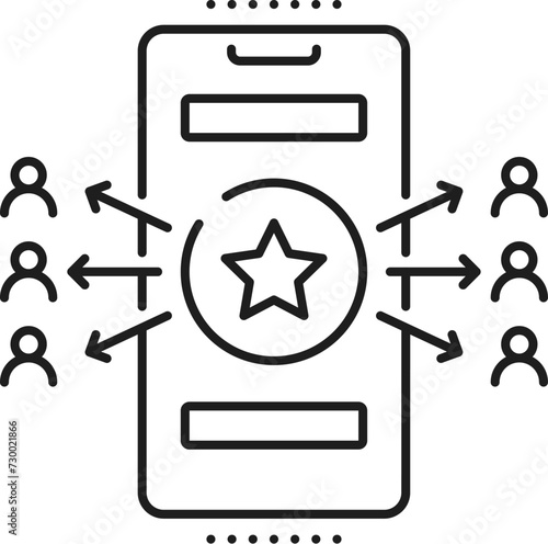 Web app deployment and optimization icon for mobile application and website programming, line vector. Digital framework planning and deploy of web app software and content for users