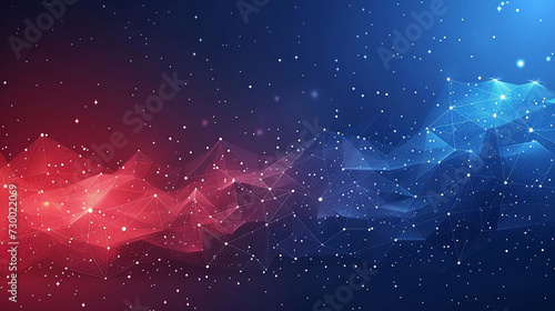 Obraz na płótnie Wavy and spacial abstract background in red and navy blue w salonie