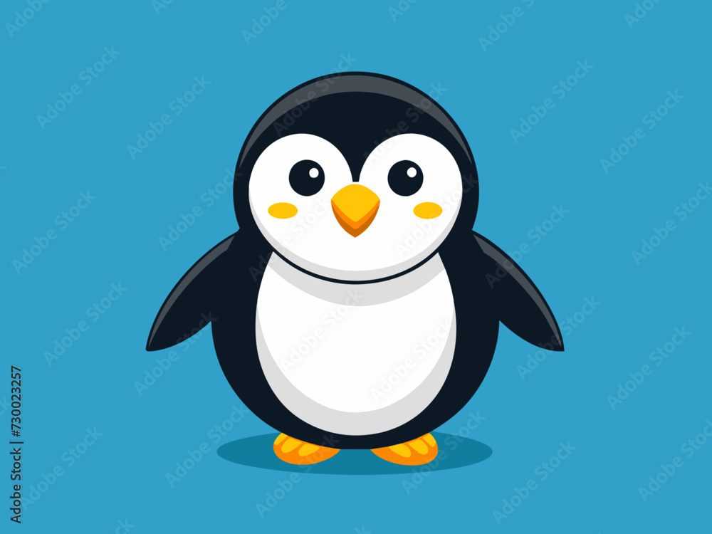 Fototapeta premium Flat Logo of Vector Cute Penguin Cartoon