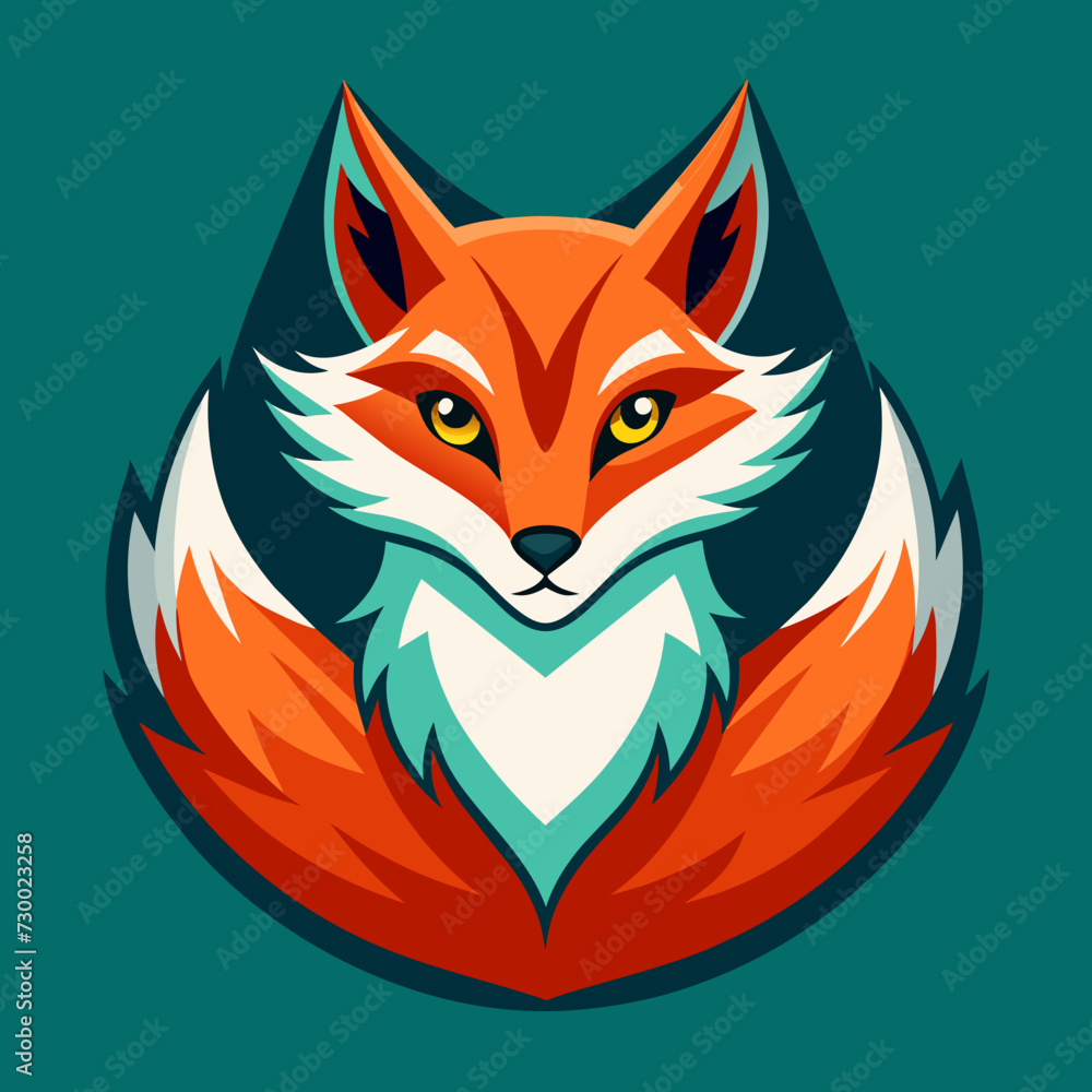 Obraz premium Flat Logo of Vector Fox Design