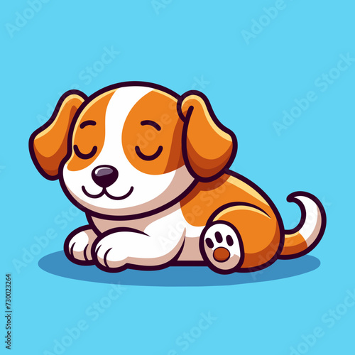 Adorable Cartoon Logo of a Sleeping Dog with a Bone