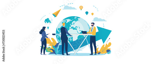 Global trade investing. Business vector illustration.