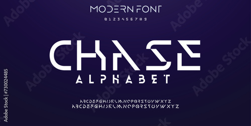 Abstract minimal modern alphabet fonts. Typography technology vector illustration photo