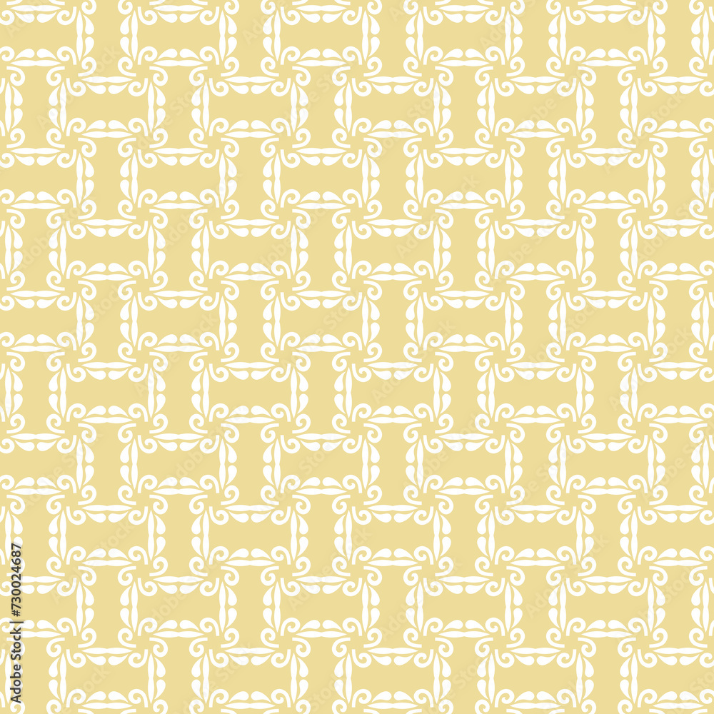 Seamless geometric yellow and white background for your designs. Modern ornament. Geometric abstract pattern