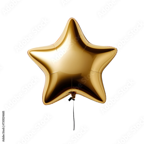 Party  birthday  celebration  golden star shaped balloon isolated on white background