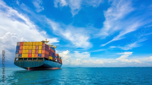container ship full load container for logistics, Import export business logistics and transportation