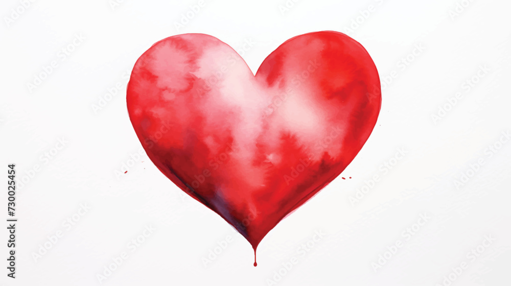 Red heart on a white background. Isolated.