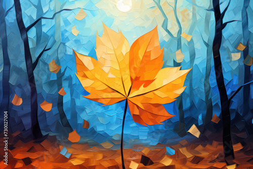 Autumn Sunlight: A Colorful Canvas of Nature's Painting in a Beautiful Forest Landscape