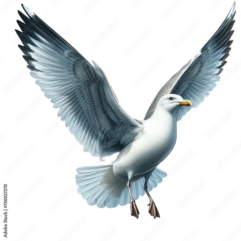 Obraz premium A Seagull isolated on transparent or white background, png