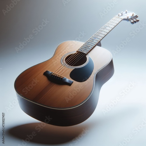 acoustic guitar on white background 